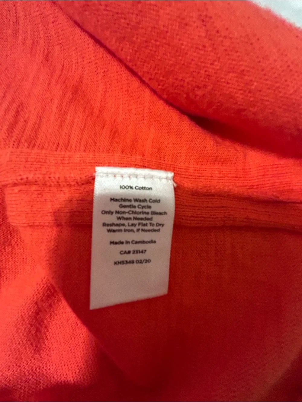 Talbots Orange V-Neck Lightweight Cotton Sweater